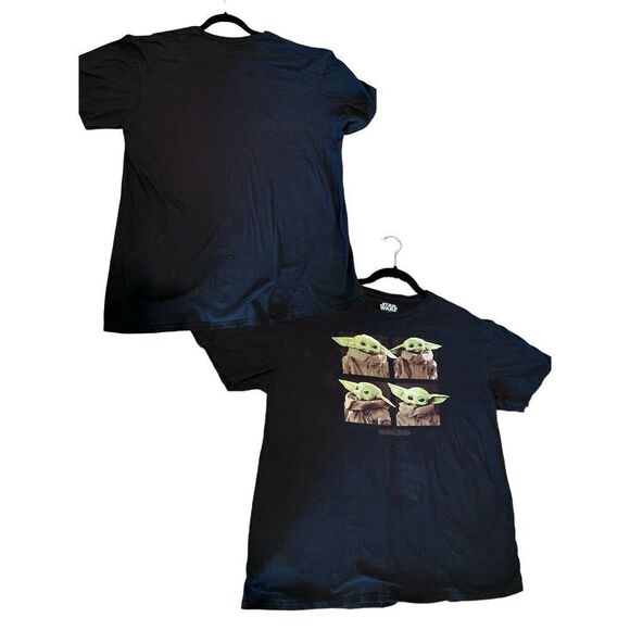 Star Wars The Mandalorian Baby Yoda Short Sleeve T-Shirt Black Men's XL - Picture 2 of 8